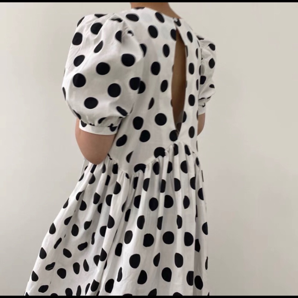Polkadot puff sleeve summer dress - Picture 3 of 6